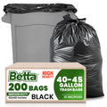 Black 40-45 Gallon Trash Bags, 200 Count K8394