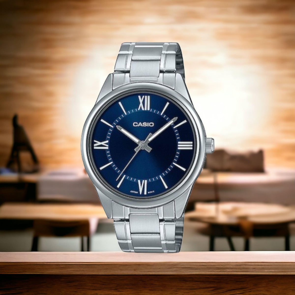 Blue Roman Dial Stainless Steel Analog Watch C71175