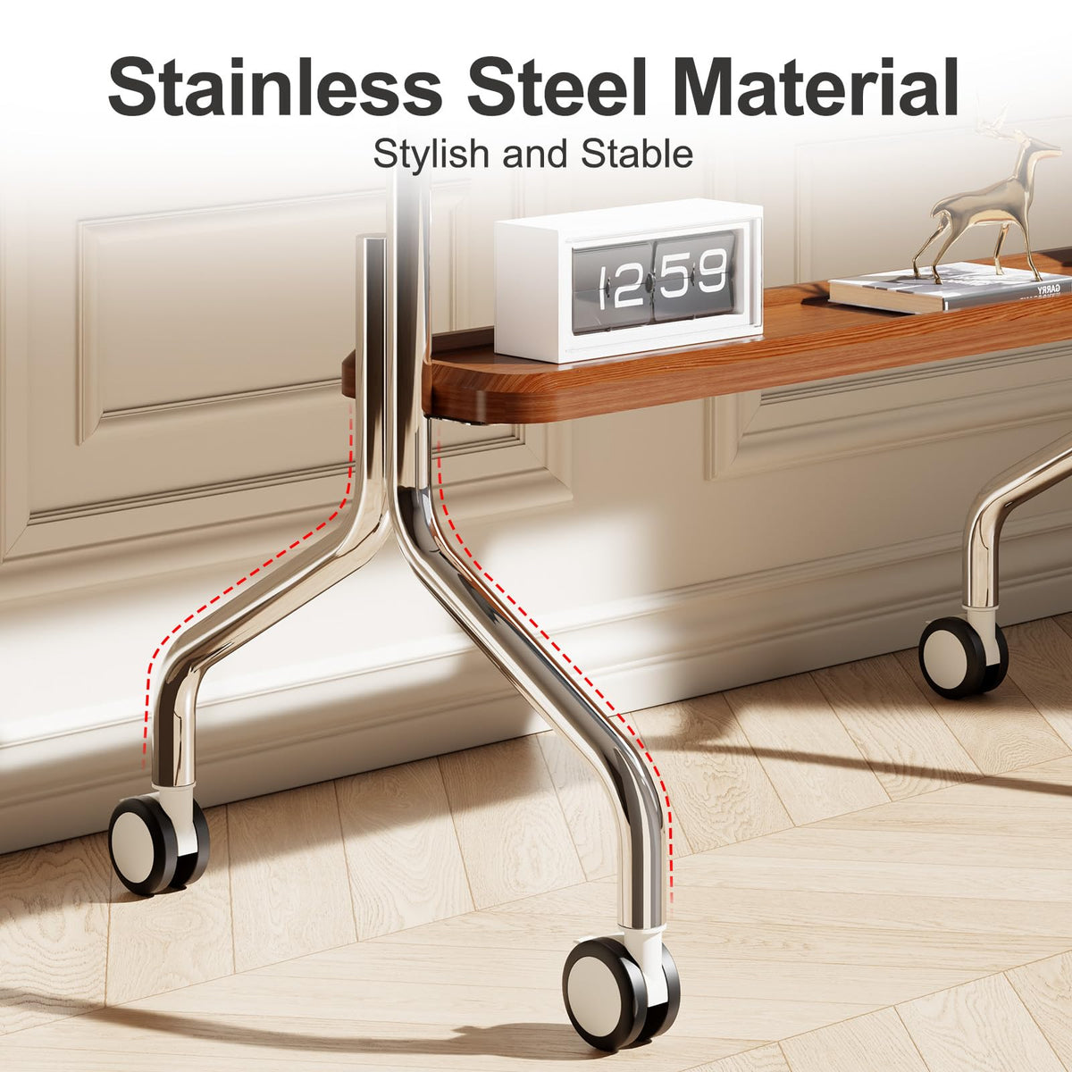 Rolling TV Stand for 32-75" TVs with Shelf M1160