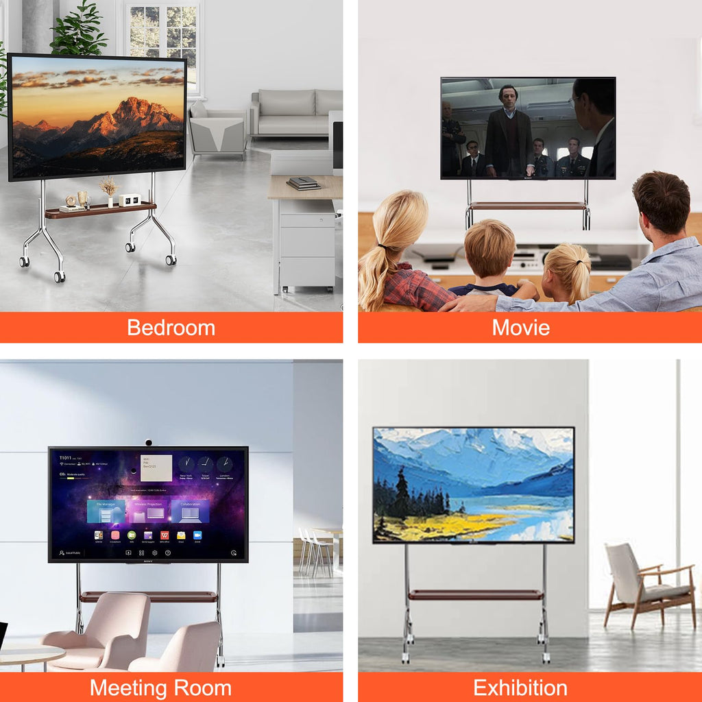 Rolling TV Stand for 32-75" TVs with Shelf M1160