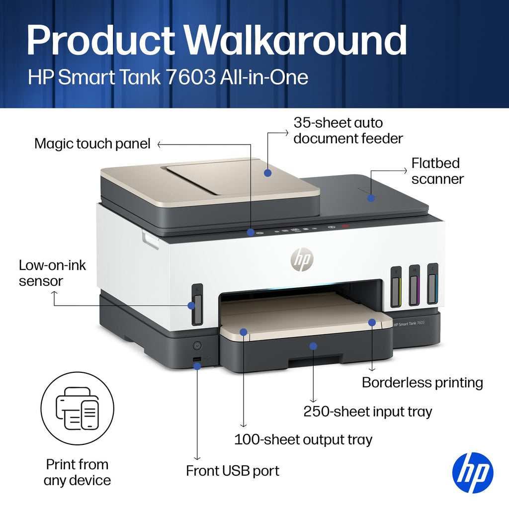 Wireless All-in-One Ink Tank Printer, Scanner, Fax, Copier C538863
