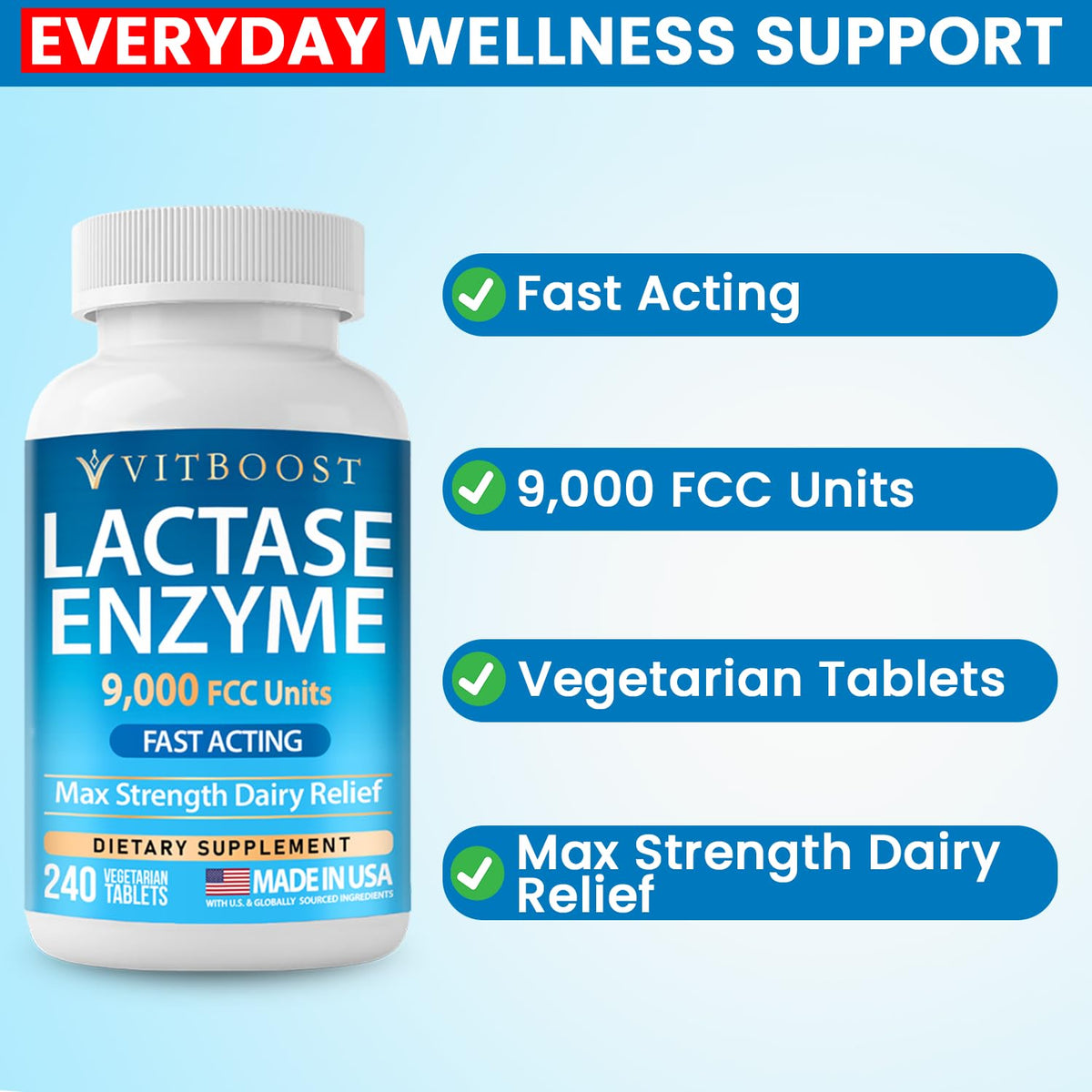 Lactase Enzyme 240 Tablets B74221