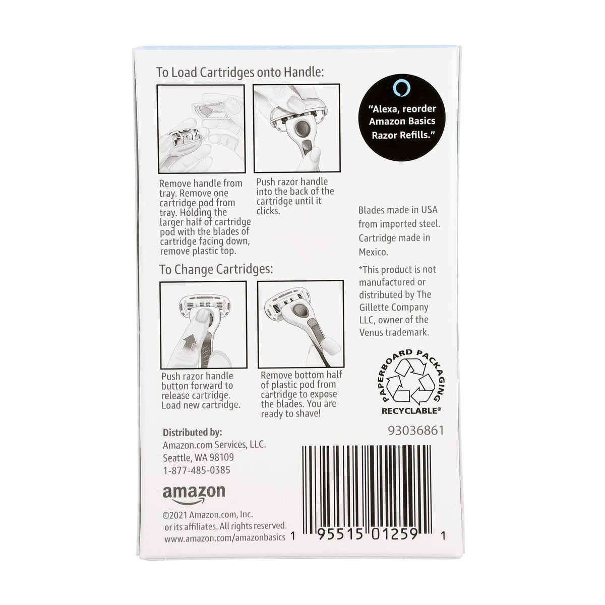 5-Blade Razor Refills 6 Count Pack of 2 O724