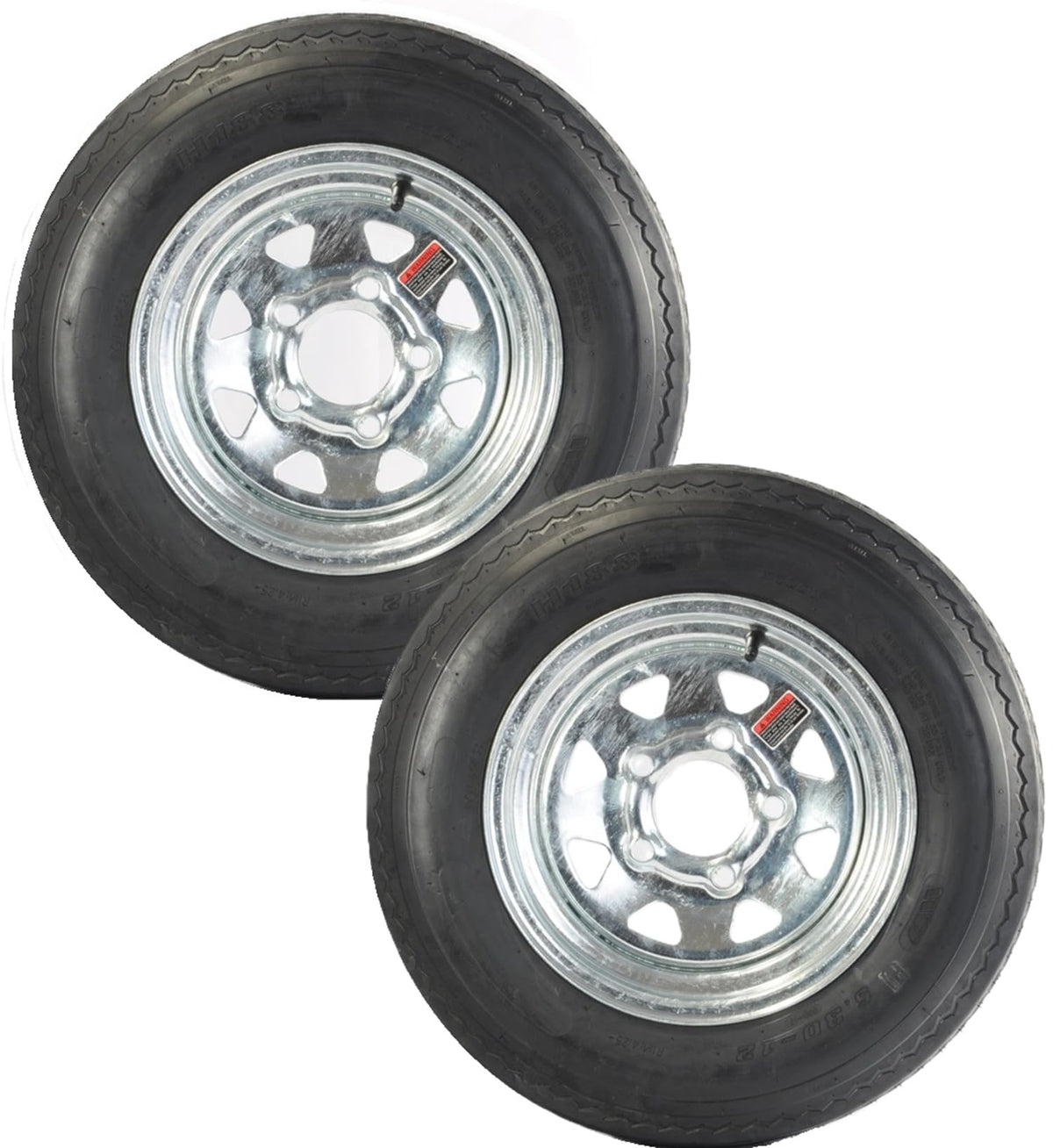 2-Pack 12 Inch Trailer Tire Rim Assembly N132707