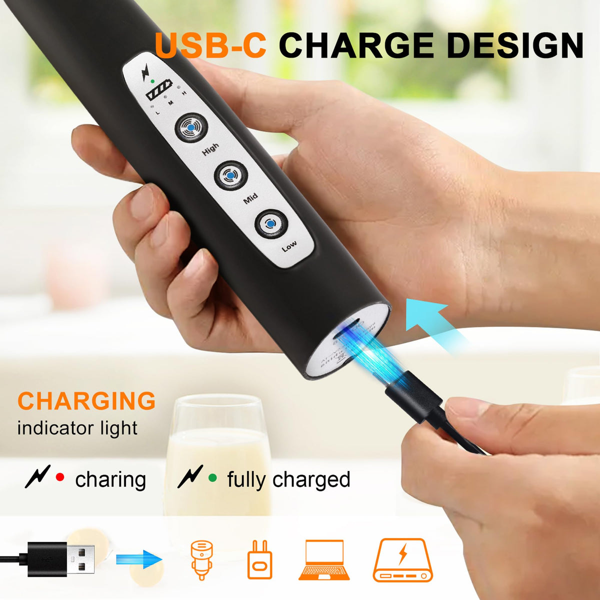 Handheld Milk Frother Wand X17868