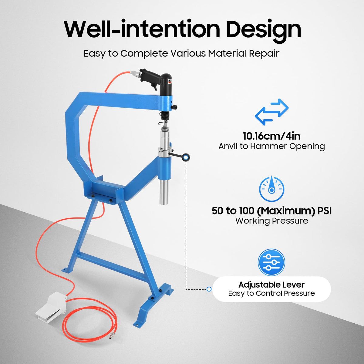 Pneumatic Planishing Hammer with Stand and Foot Pedal S66849