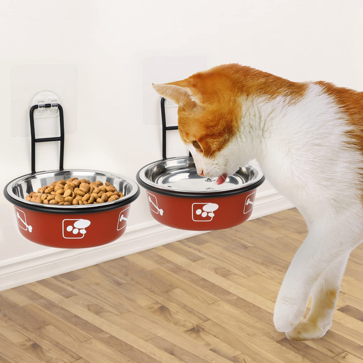 Elevated Stainless Steel Pet Bowls with Stand, 2 Packs X7693