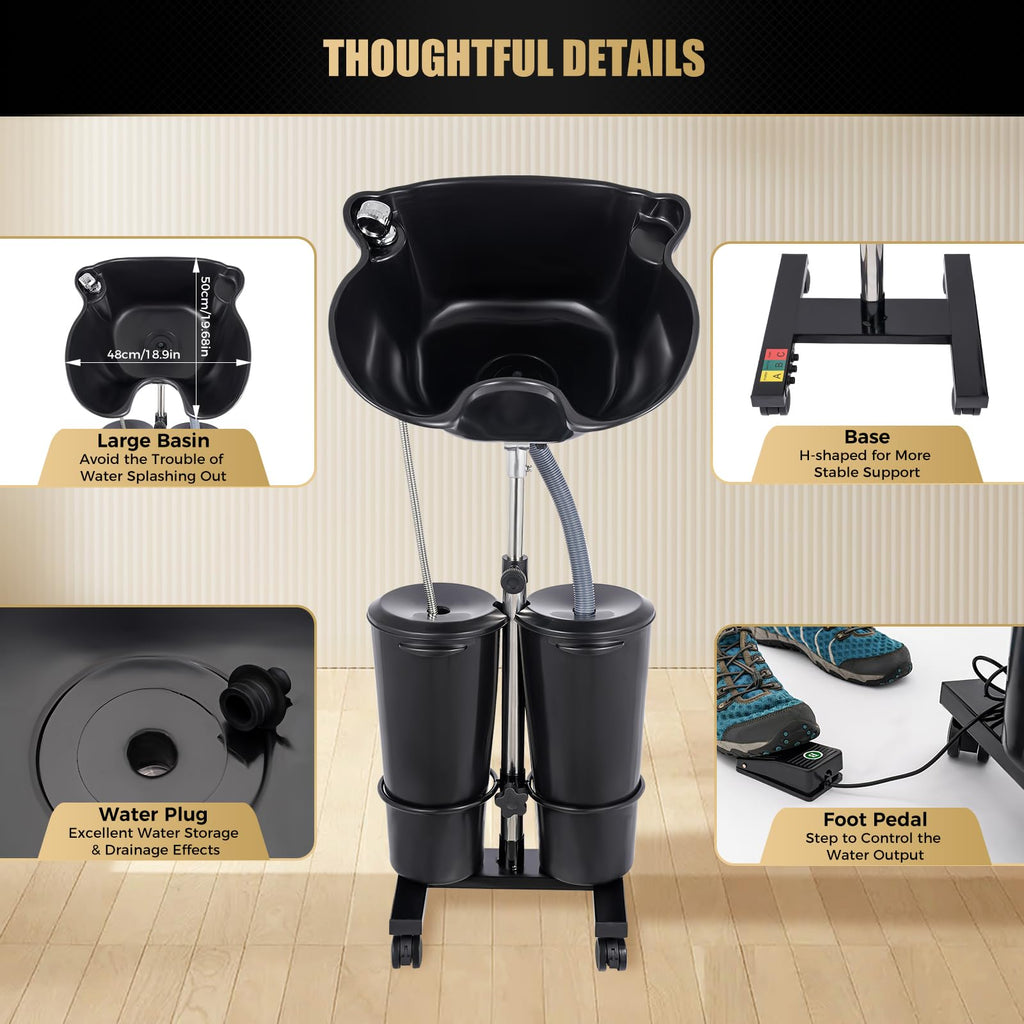 Portable Shampoo Bowl with 2 Water Buckets G5985
