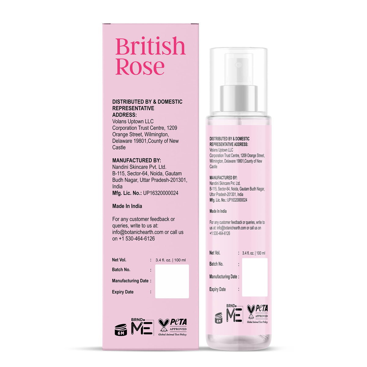 British Rose Body Spray & Hair Perfume 3.4oz T23197
