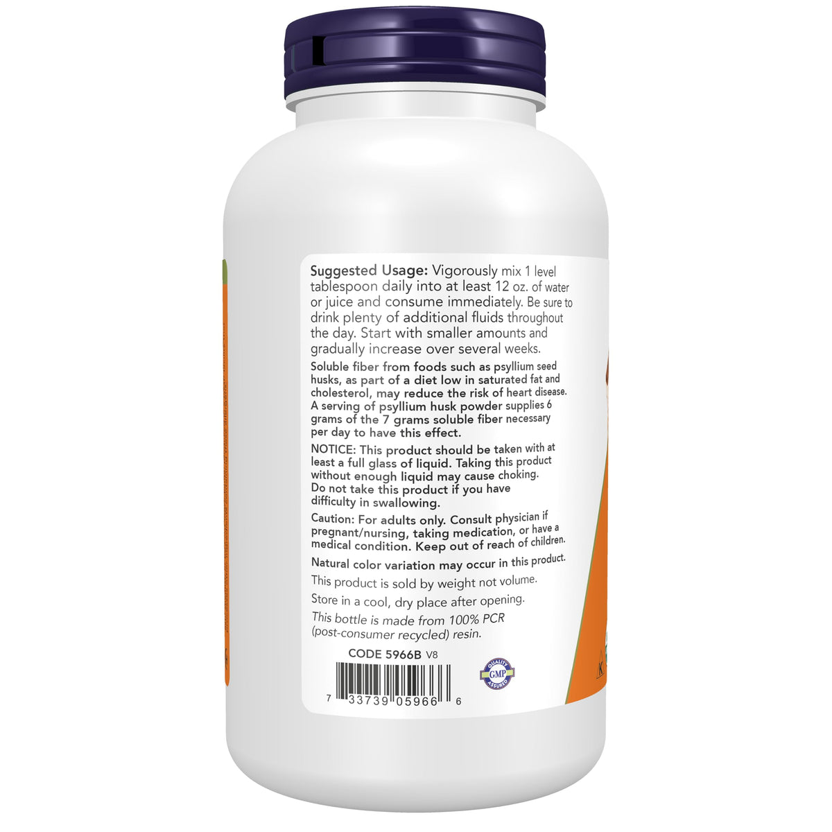 Organic Psyllium Husk Powder 12 oz U3012