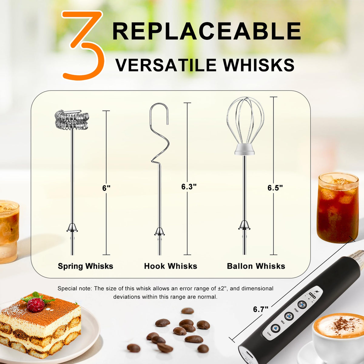 Handheld Milk Frother Wand X17868