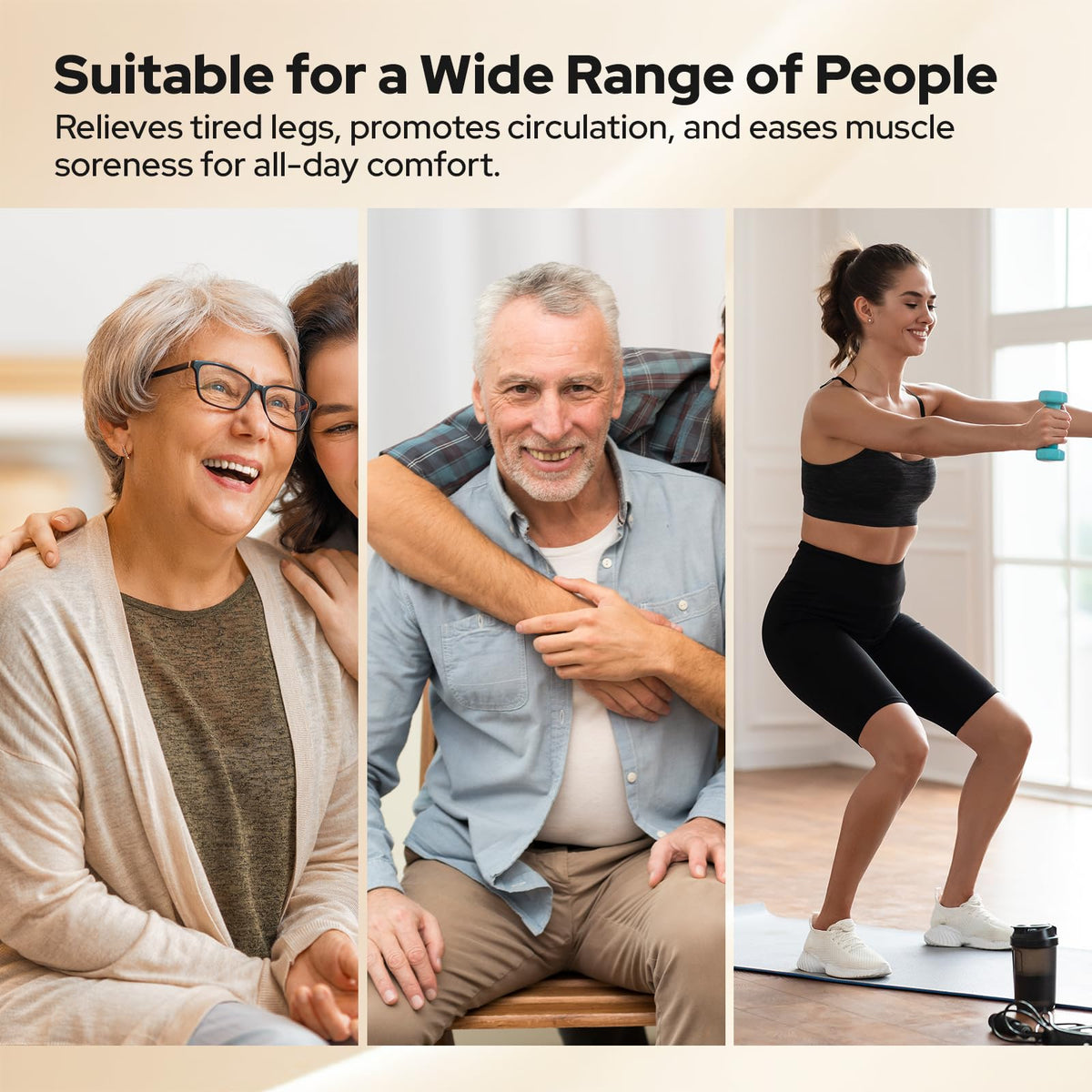 Air Compression Leg Massager with Heat, 6 Modes, 9 Intensities T730326