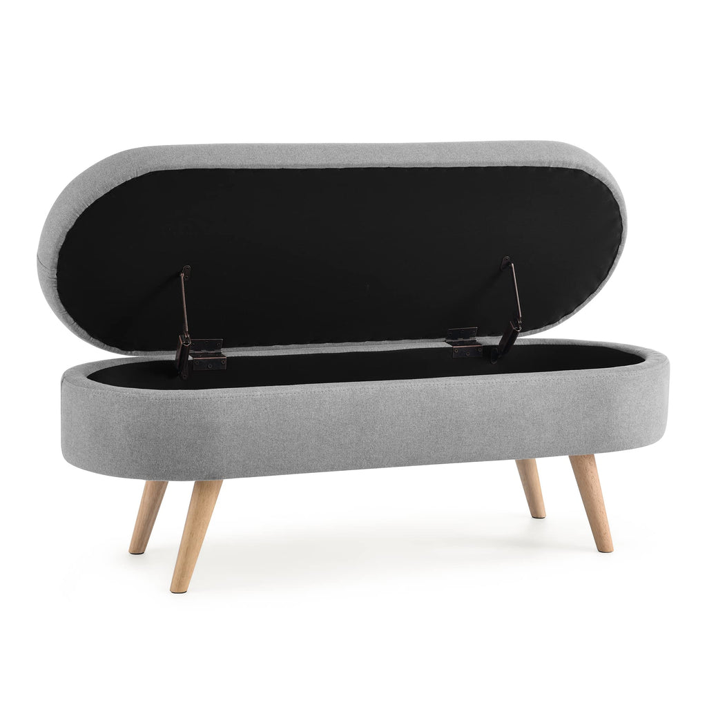 Oval Storage Bench with Rubber Wood Legs D49335