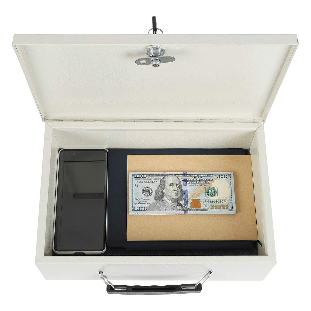 Fireproof Document Box with Key Lock Beige A317341