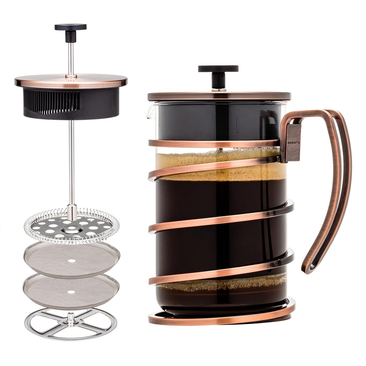 French Press Coffee Maker 27oz with 4 Filters Q78135