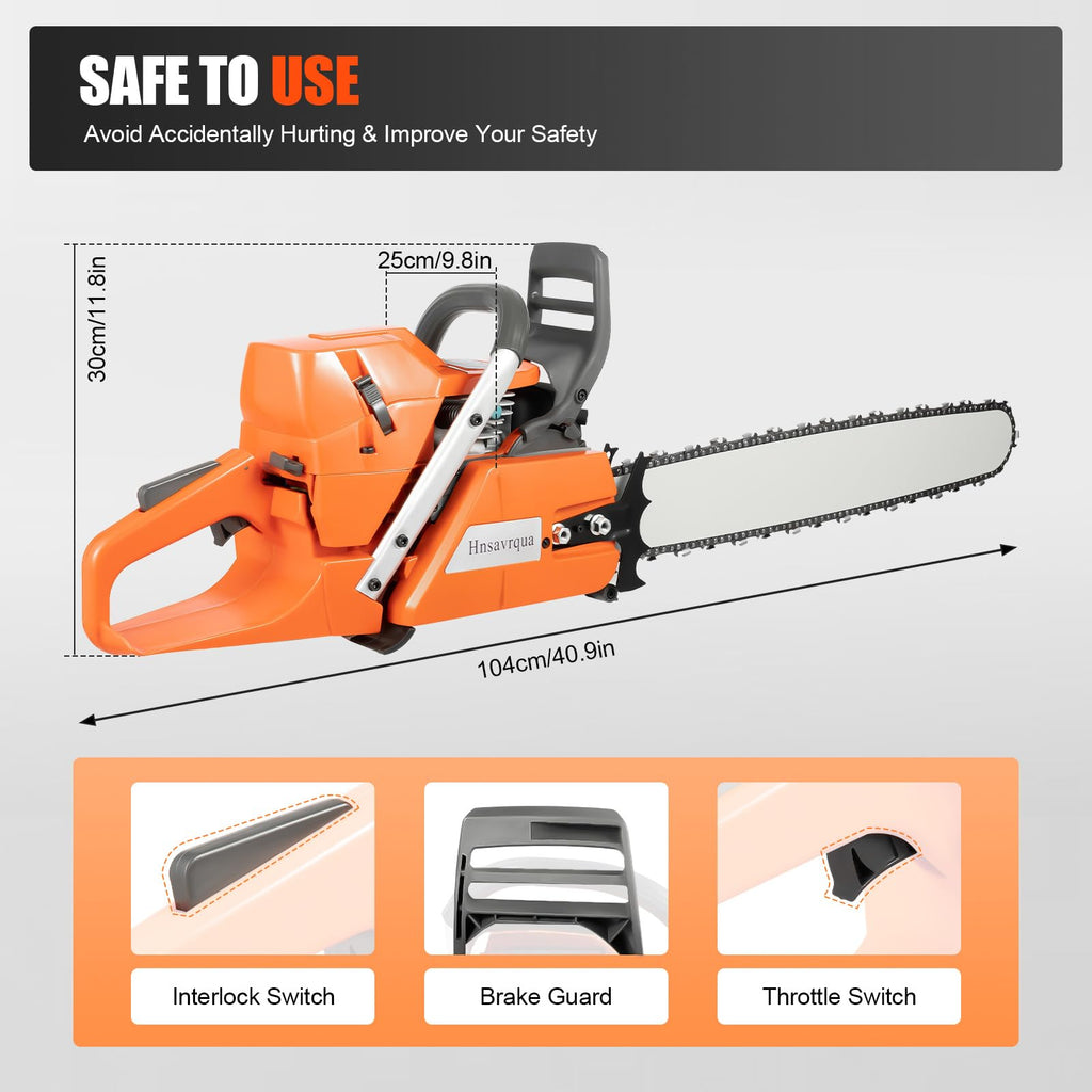 24 Inch 71.8CC 2-Stroke Gas Chainsaw Z7053