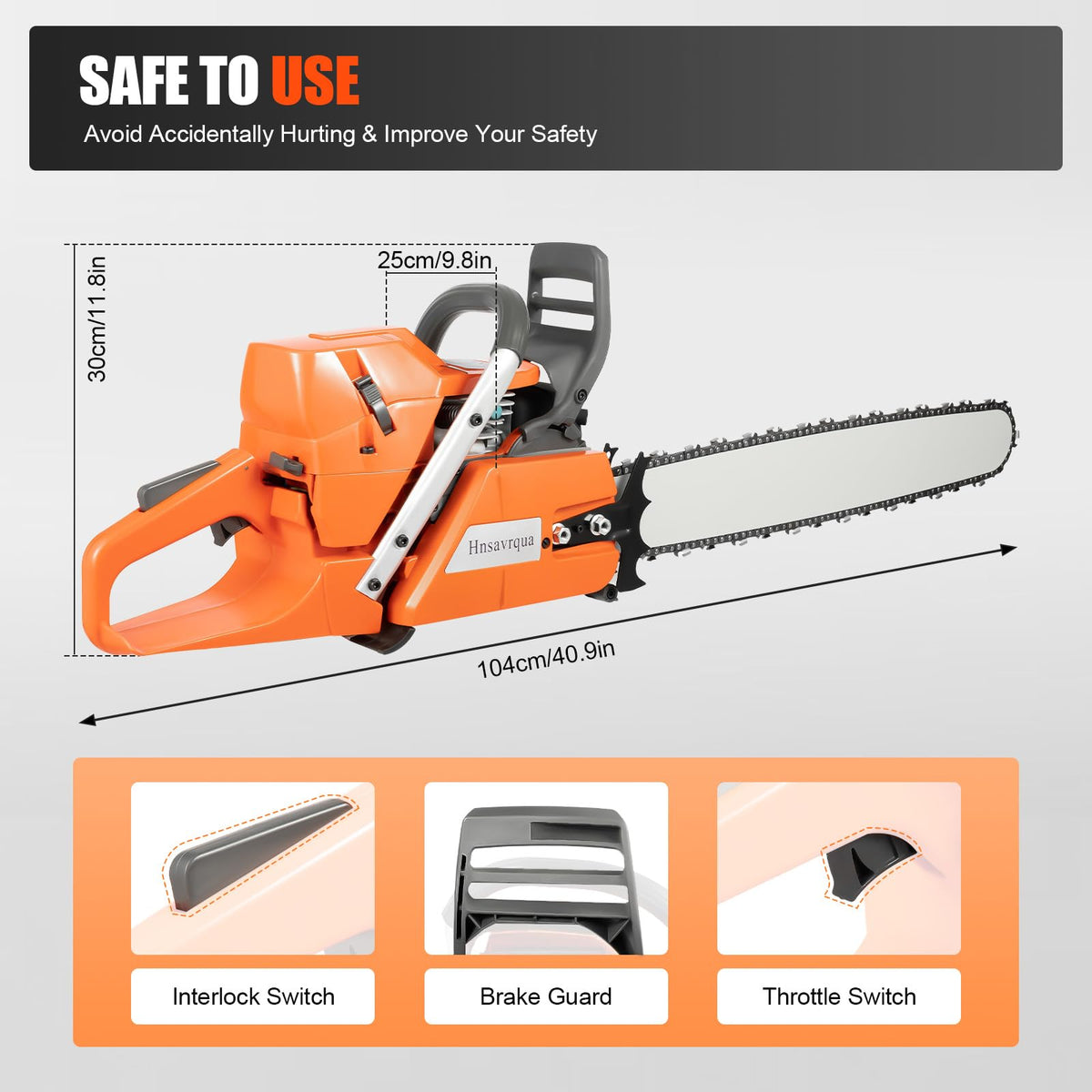 24 Inch 71.8CC 2-Stroke Gas Chainsaw Z7053