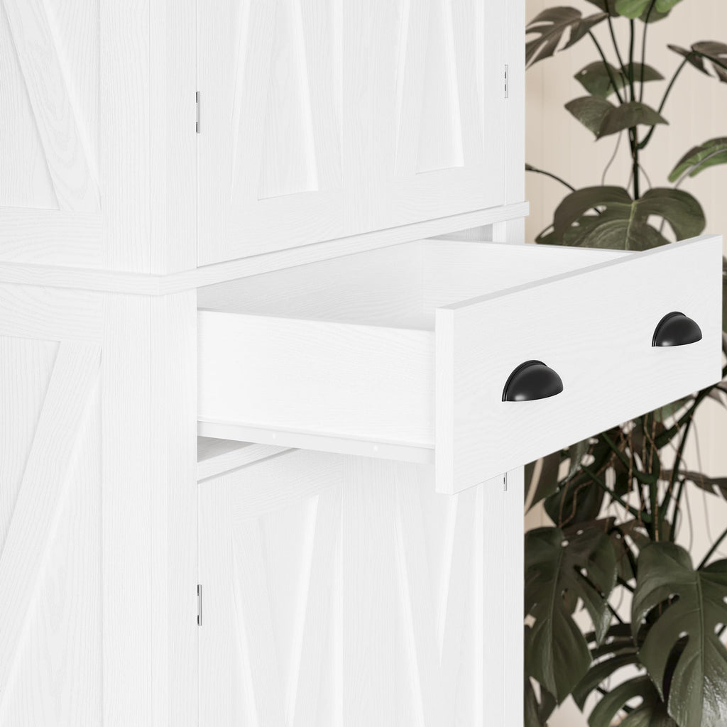 White Kitchen Pantry Storage Cabinet R655