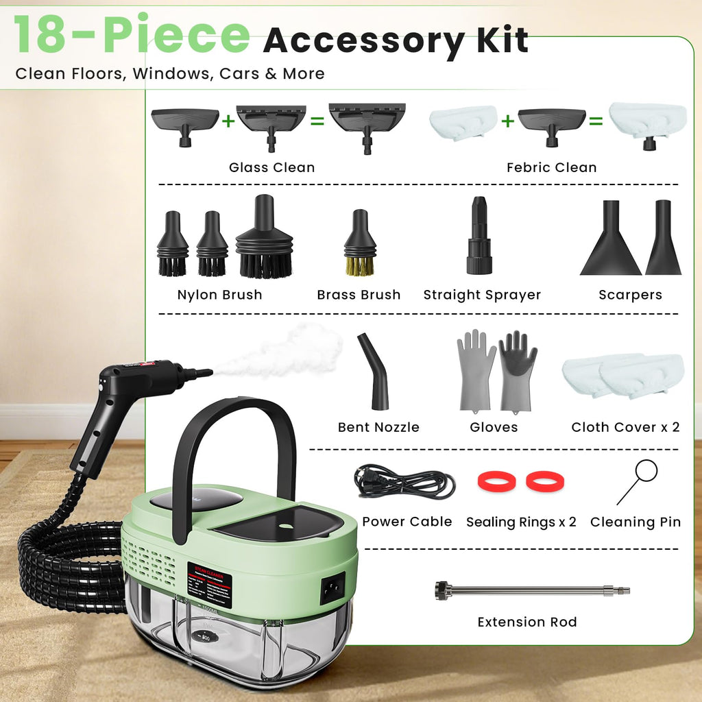 2500W Handheld Steam Cleaner, 3 Steam Levels, 1600Ml Tank X292