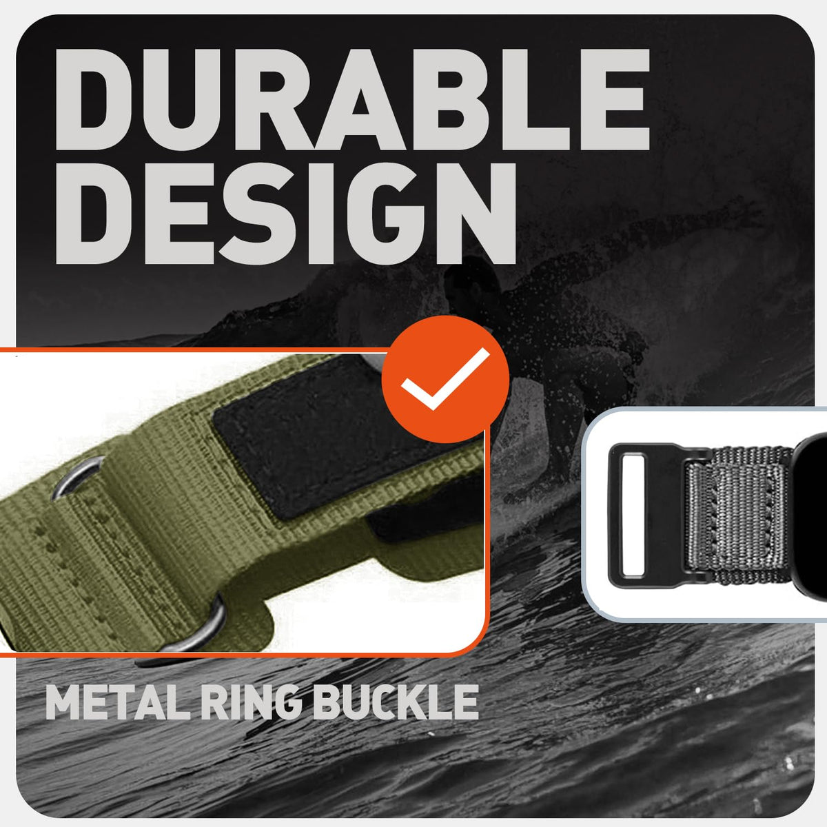 24mm Nylon Sports Watch Band W329