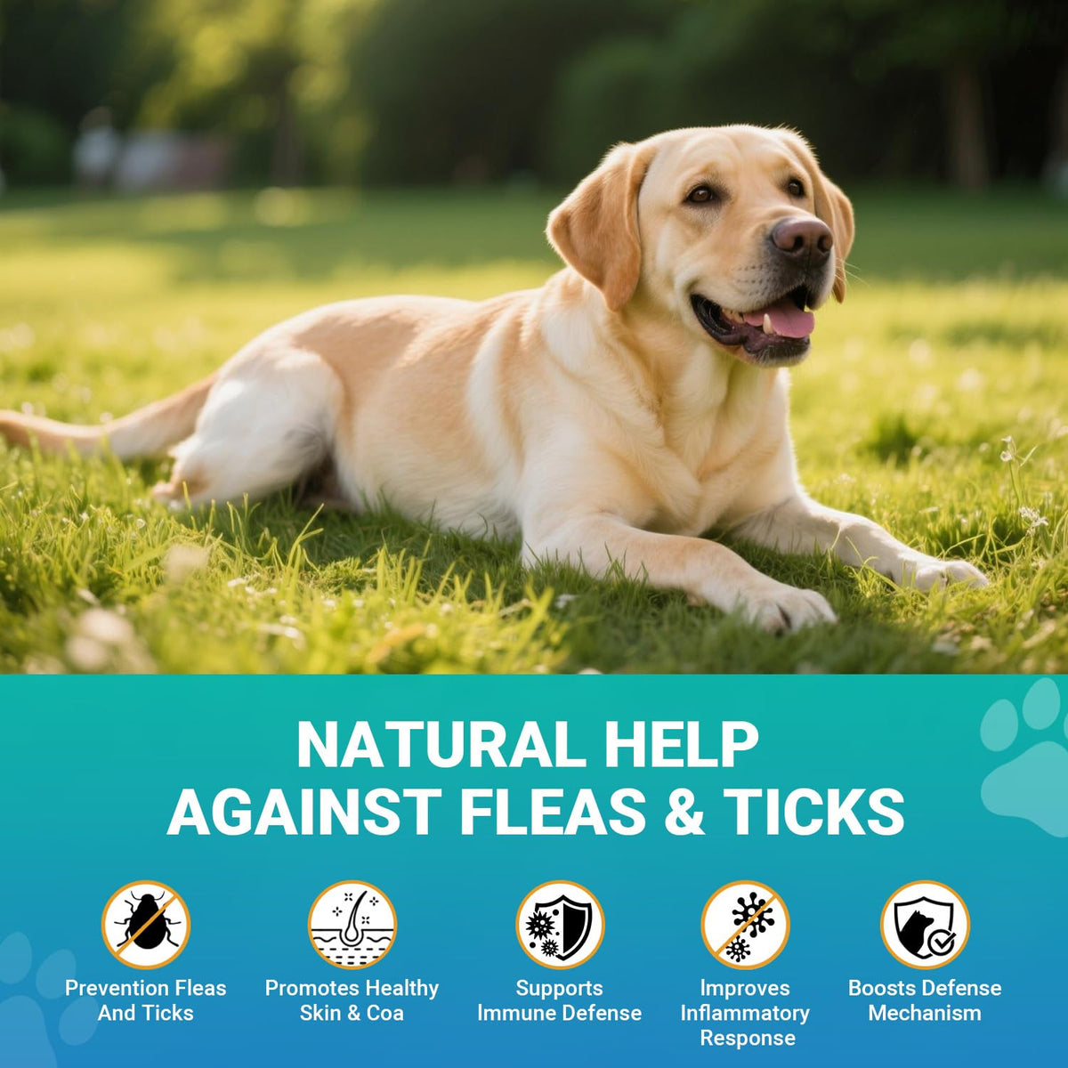 120 Soft Chews Flea and Tick Chewables for Dogs Chicken Flavor W475