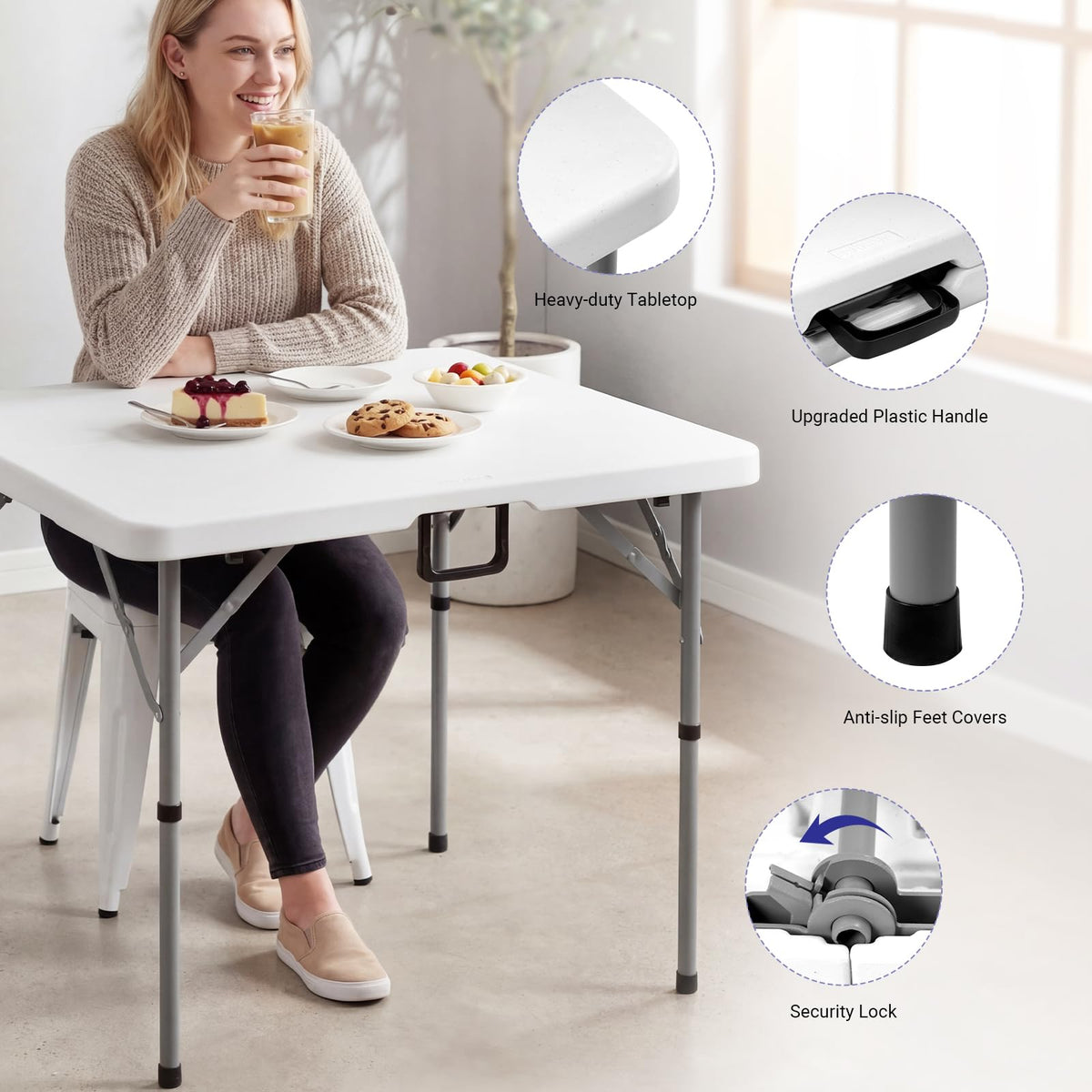 White Folding Card Table I597