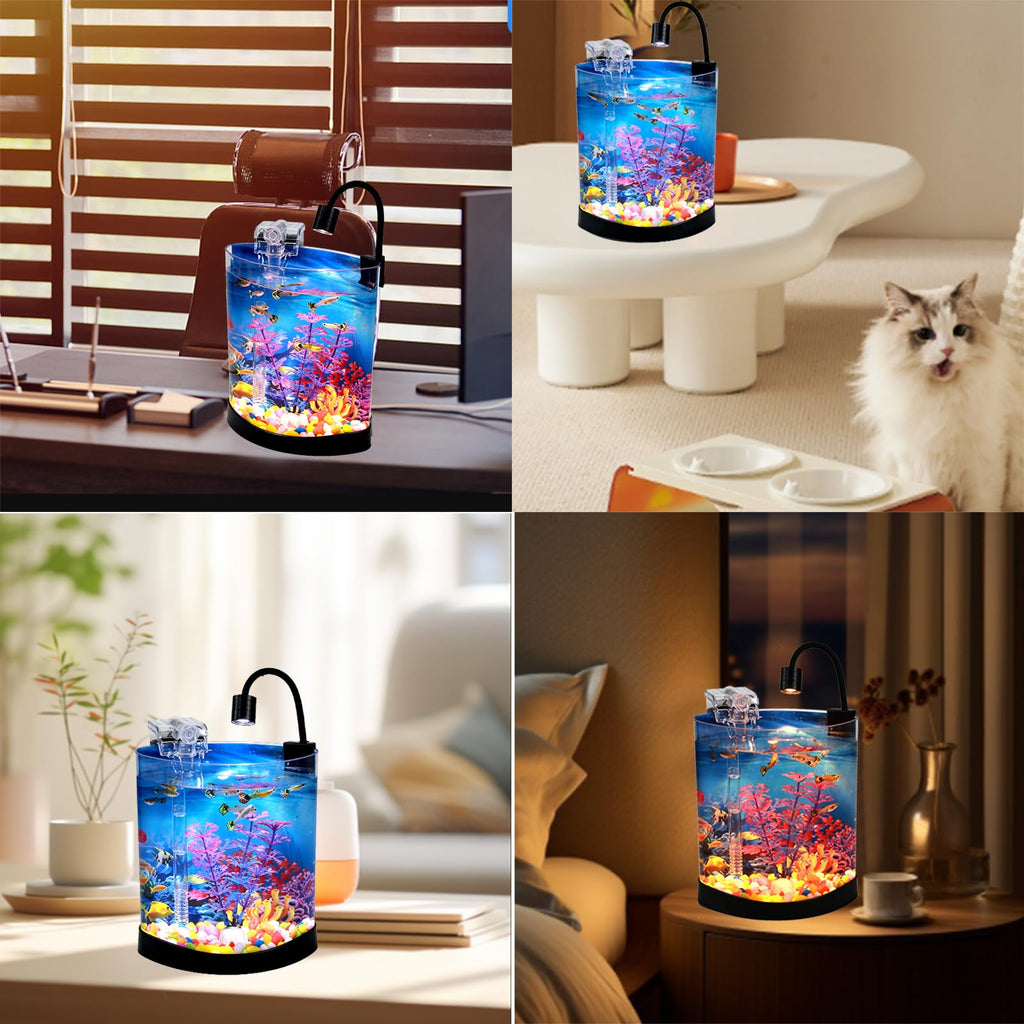 1 Gallon Half Moon Fish Tank Y9047