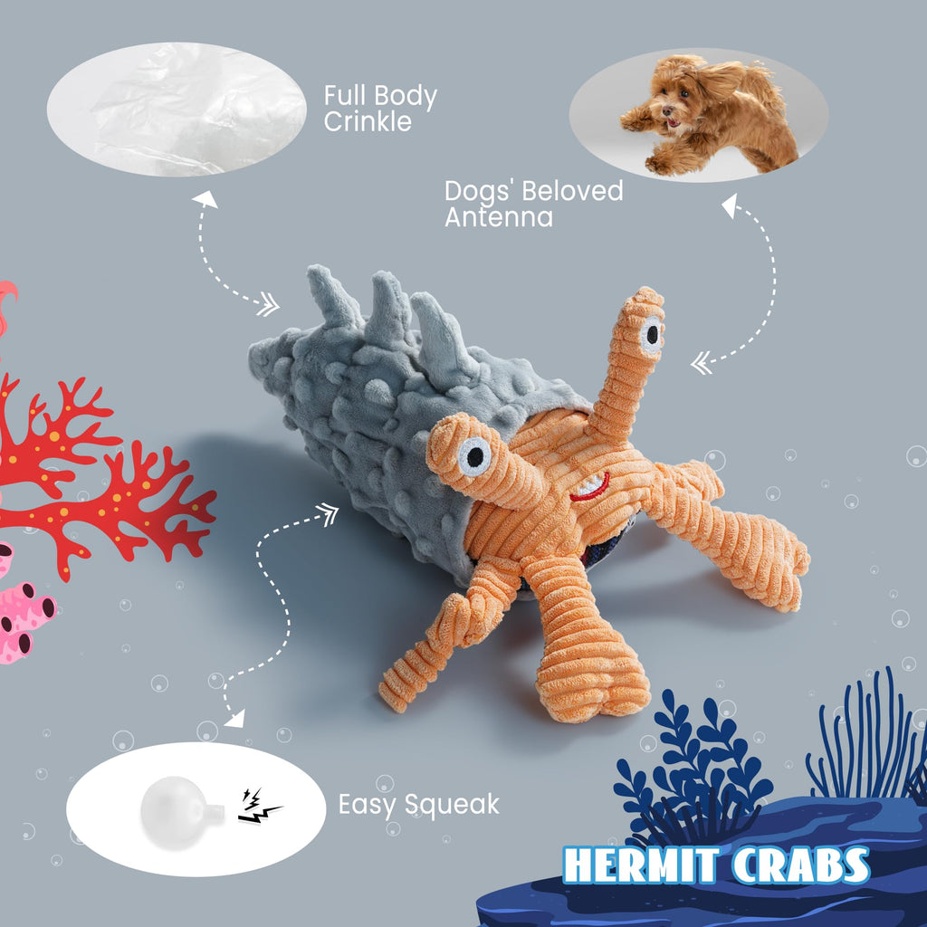 4 Packs Crinkle Squeaky Dog Toys H7603