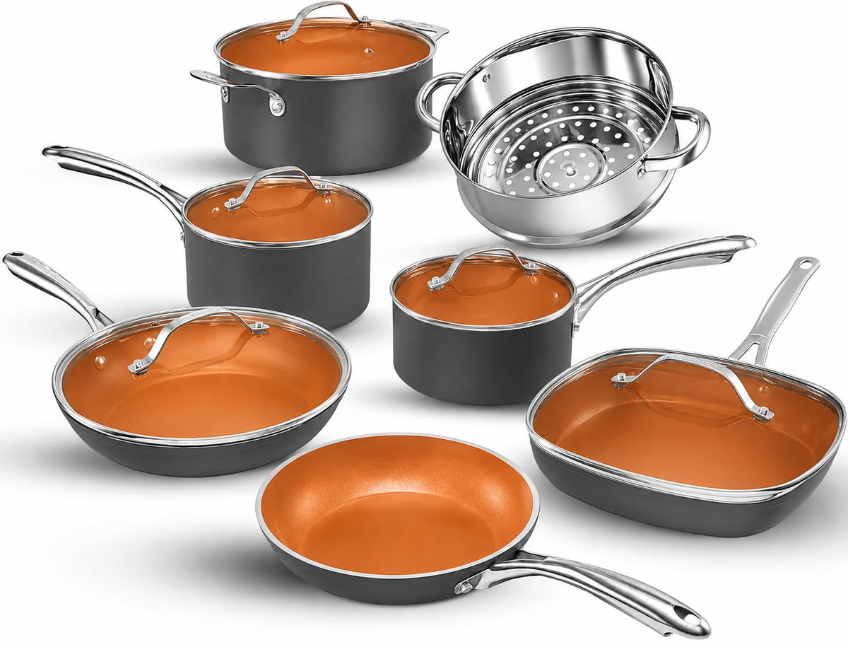 12 Pc Titanium Ceramic Nonstick Cookware Set V5403