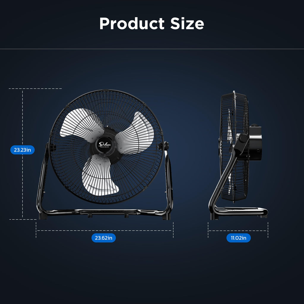 20 Inch 3-Speed Metal Industrial Floor Fans 2-Pack S95472