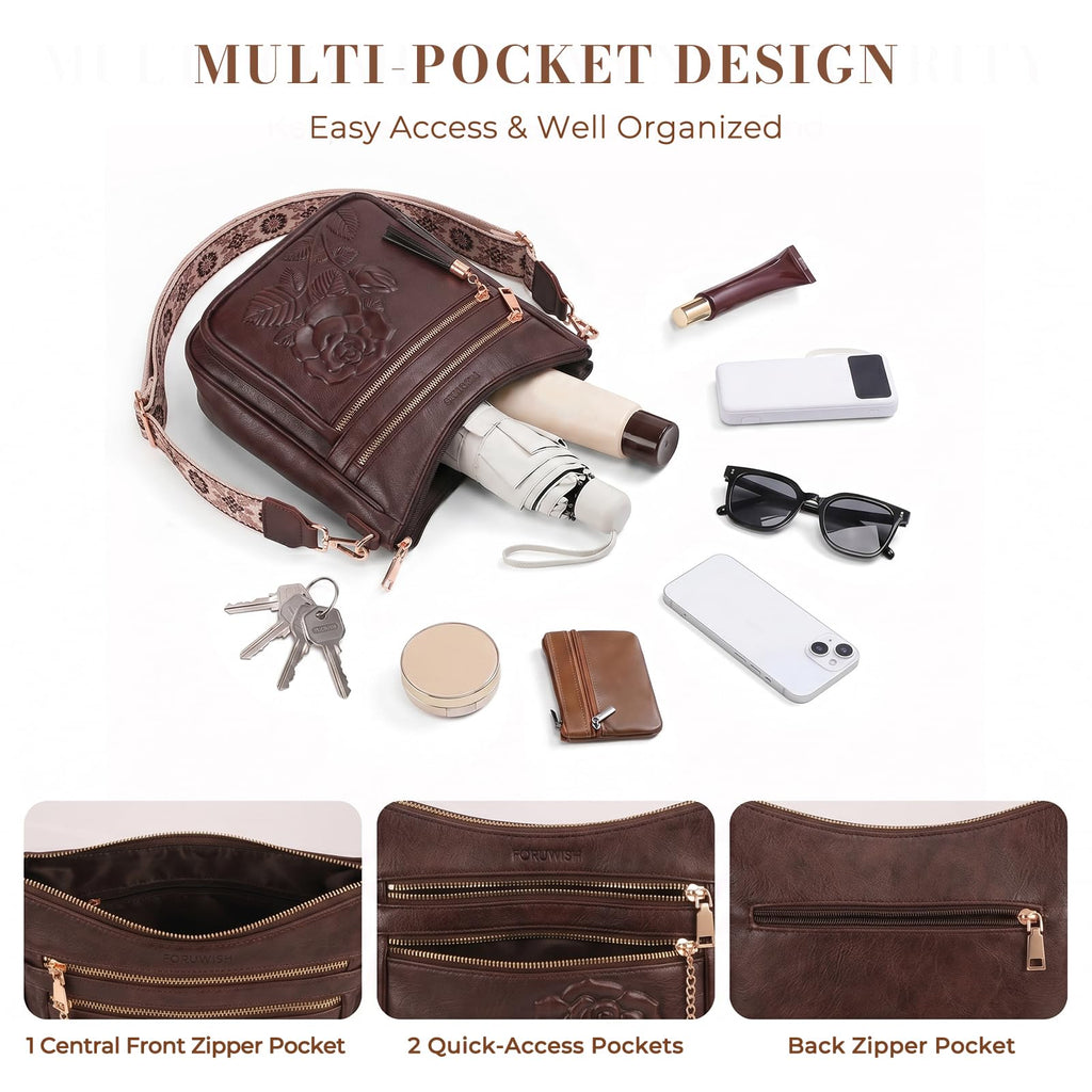Vegan Leather Crossbody Bag W8805