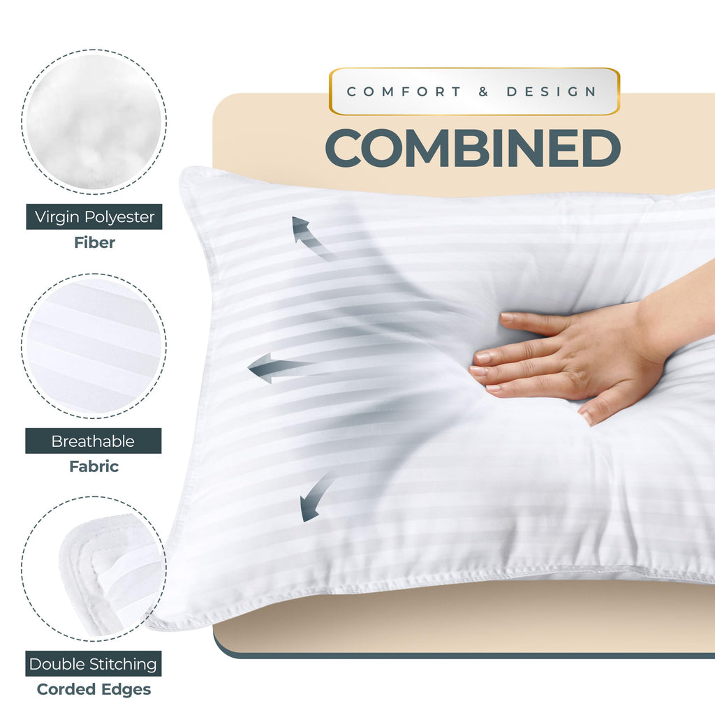 Queen Size Set of 2 Bed Pillows U1882