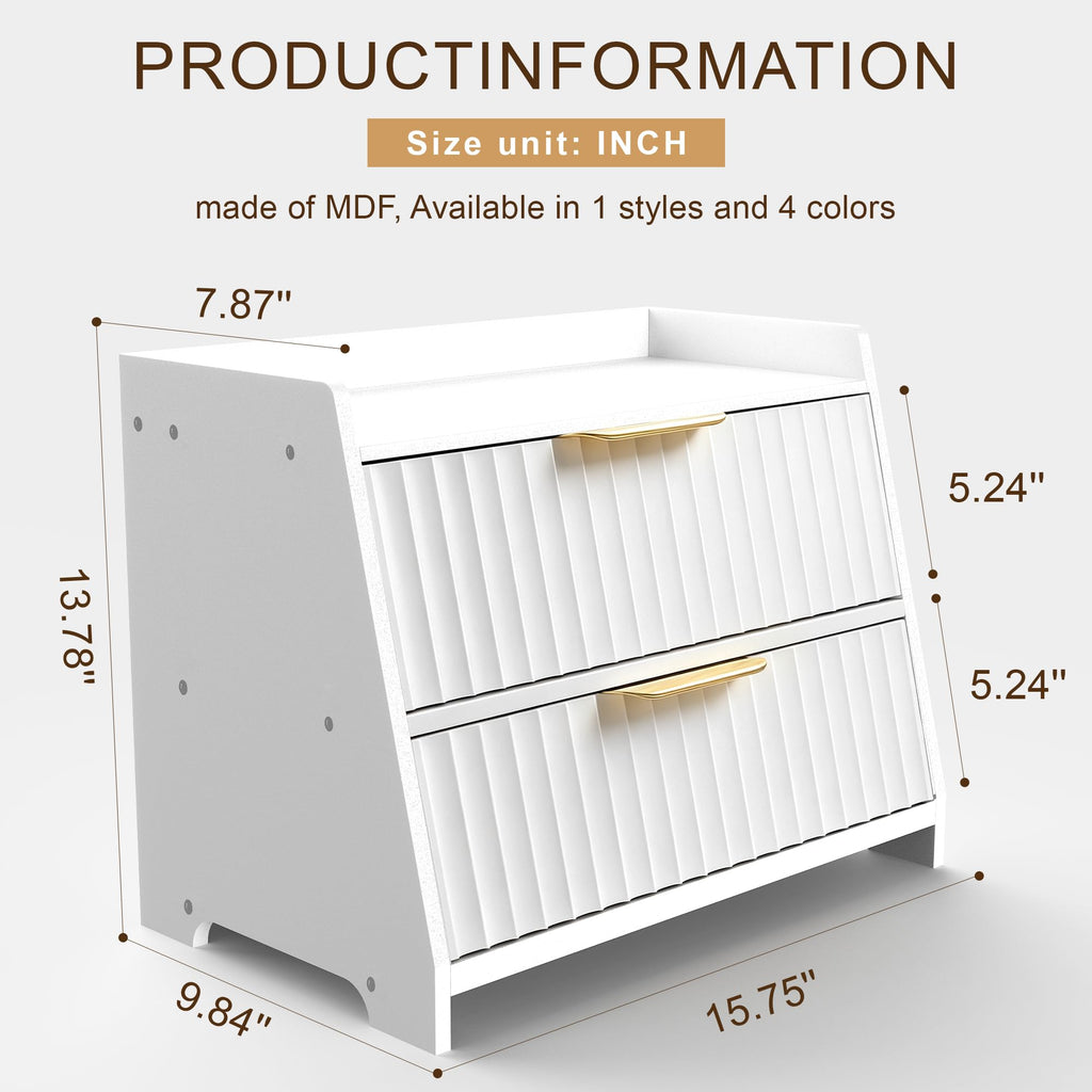 White Double Layer Wooden Bread Box F419