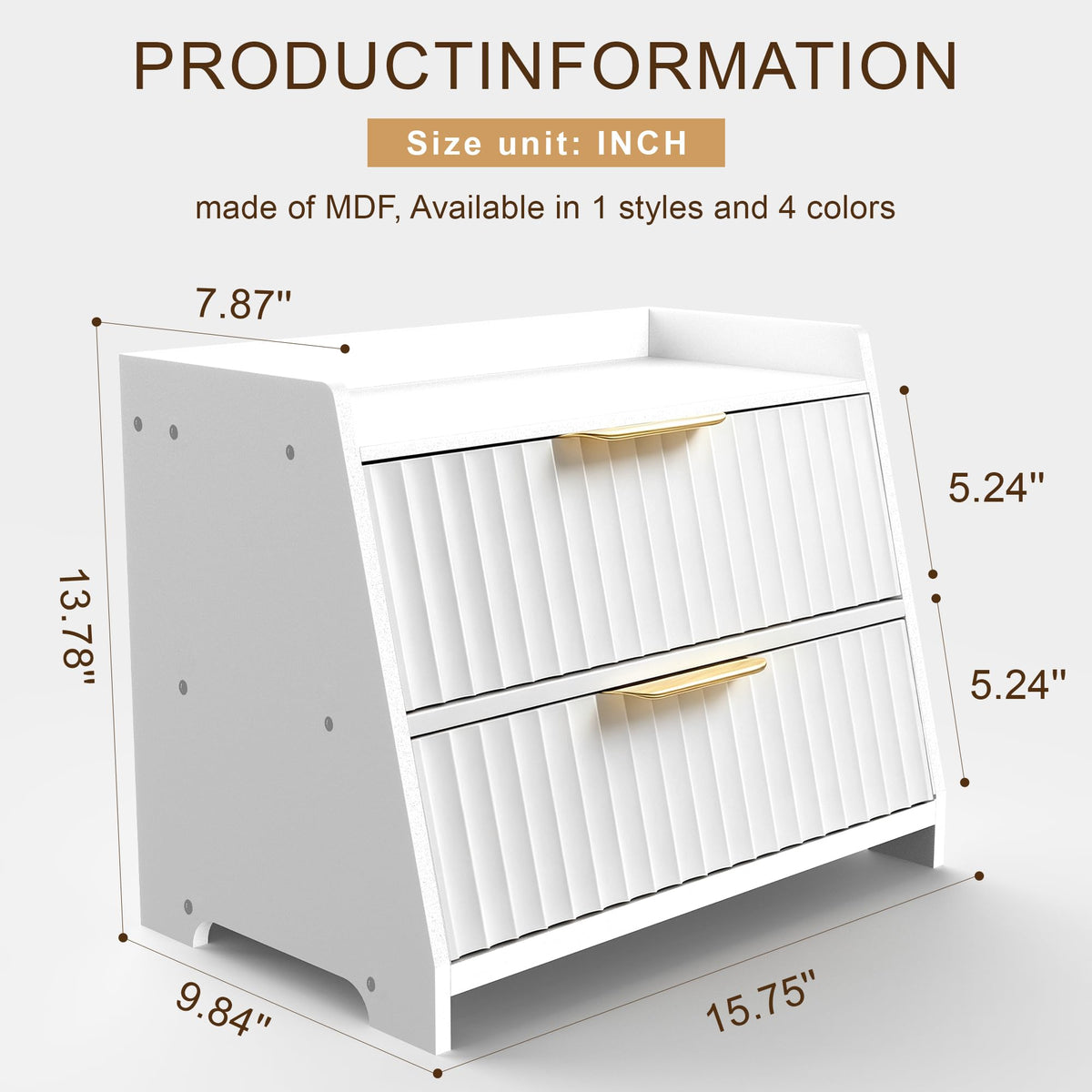 White Double Layer Wooden Bread Box F419