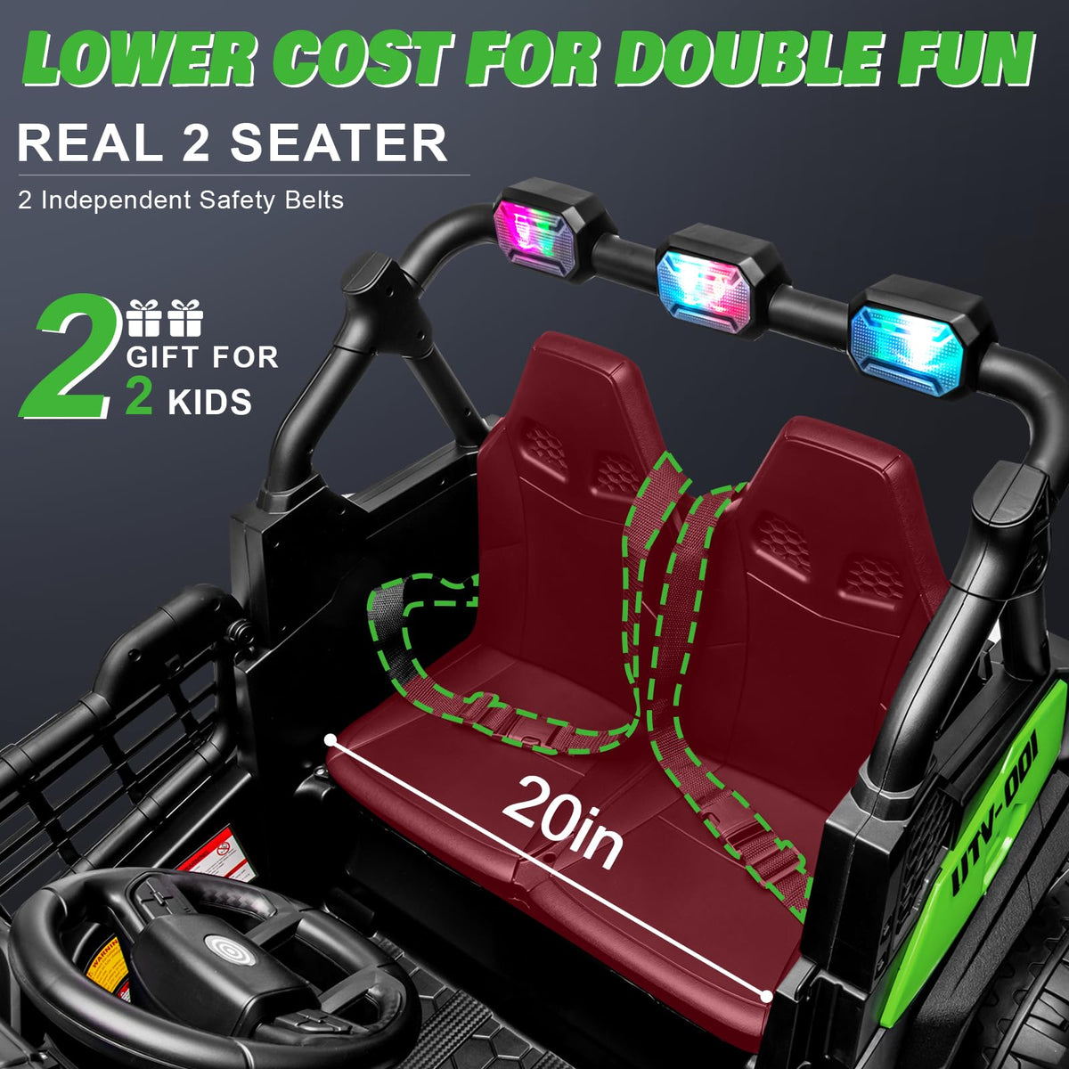 Green 24V 2 Seater Ride on Car T402