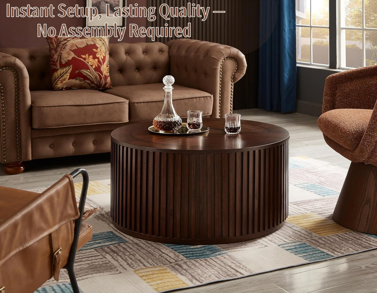 Round Lift Top Coffee Table with Storage E77404