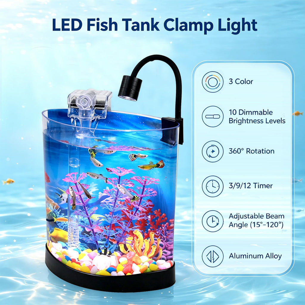 1 Gallon Half Moon Fish Tank Y9047