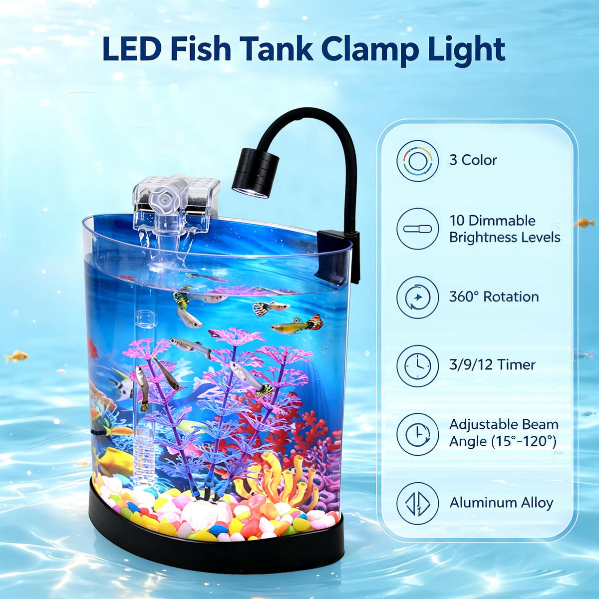 1 Gallon Half Moon Fish Tank Y9047