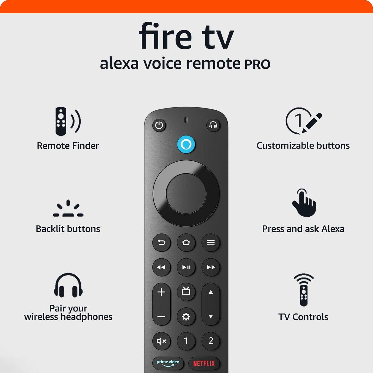 Alexa Voice Remote Pro with Remote Finder and Backlit Buttons P4500