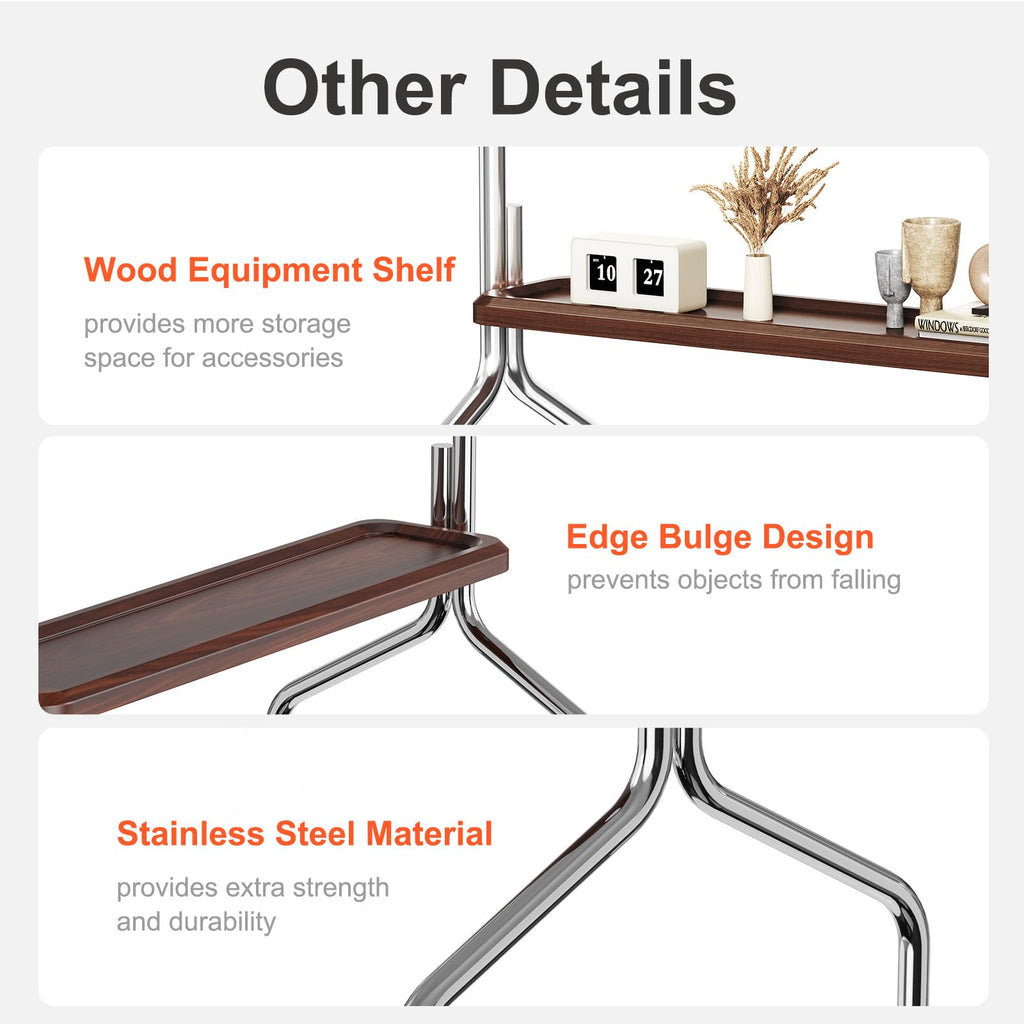 Rolling TV Stand for 32-75" TVs with Shelf M1160