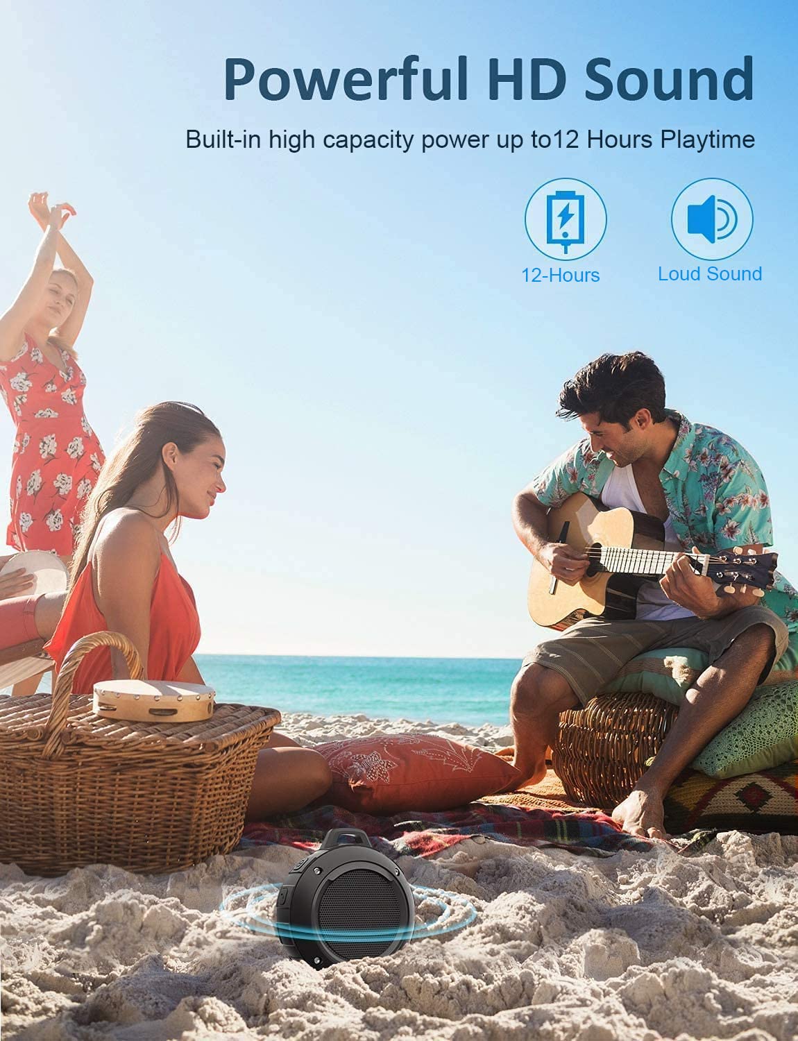 Waterproof Bluetooth Portable Mini Speaker with Subwoofer O84246