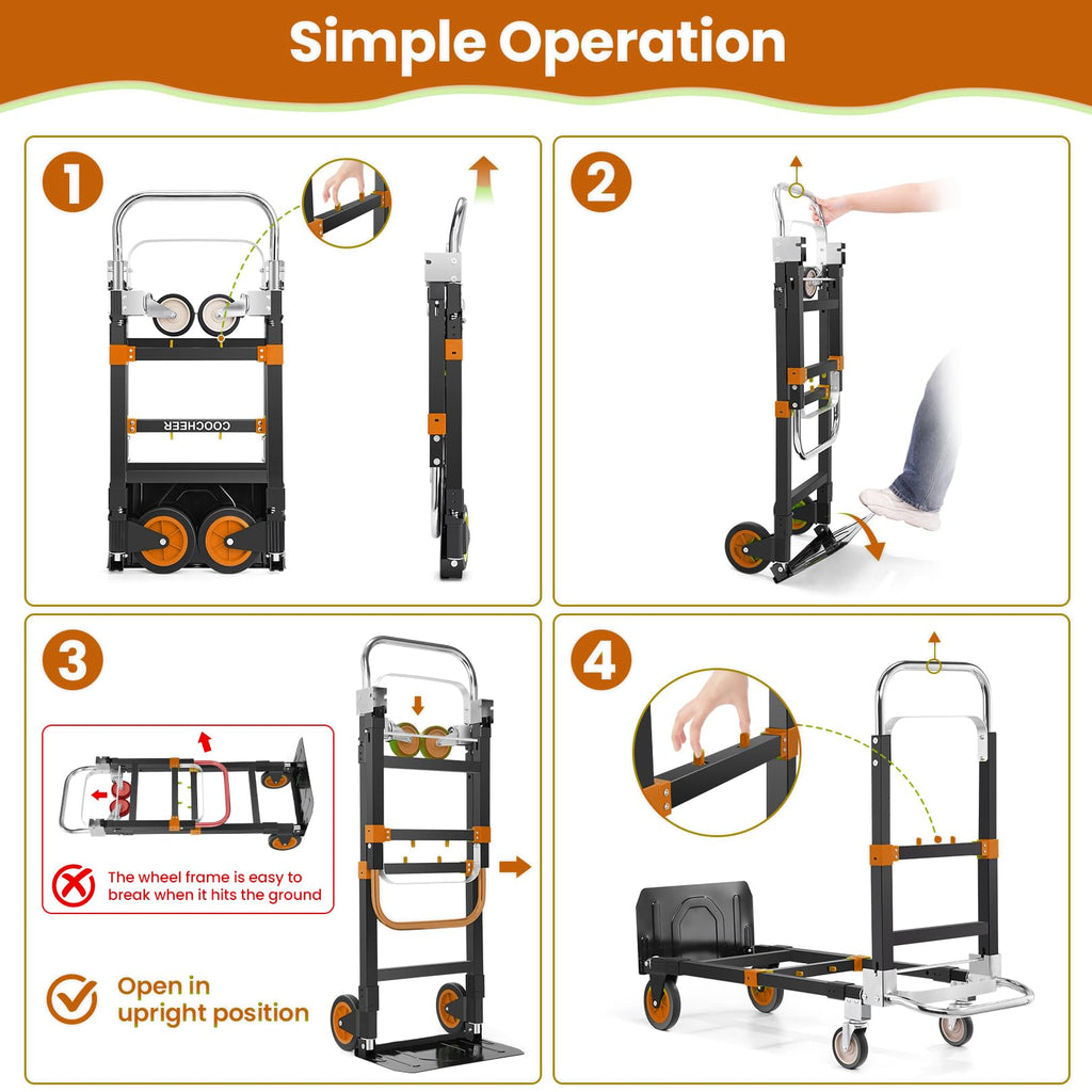 Folding Hand Truck Orange U8587