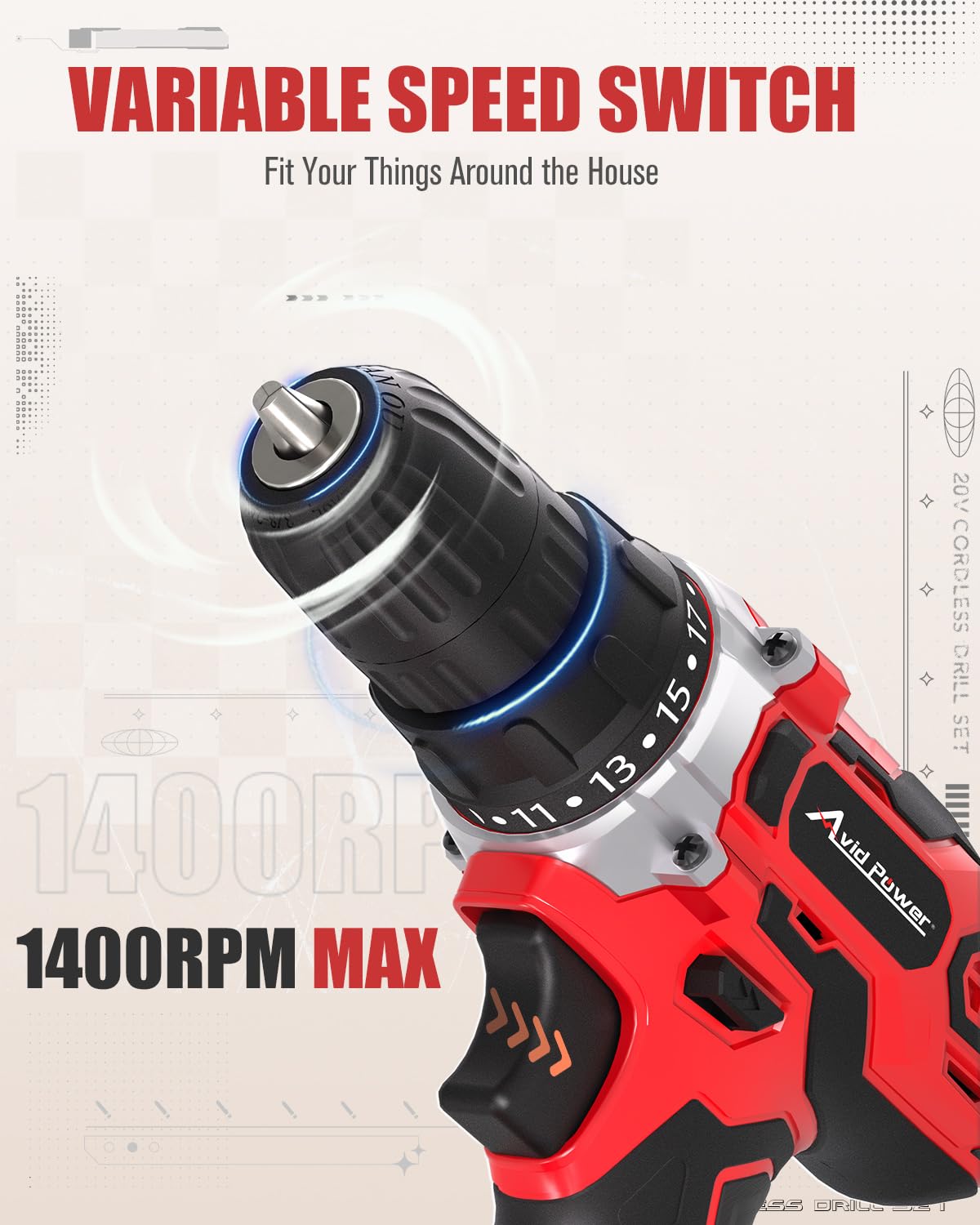 20V Cordless Drill Set with Battery & Charger B983634