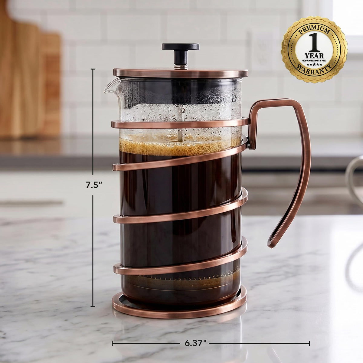 French Press Coffee Maker 27oz with 4 Filters Q78135
