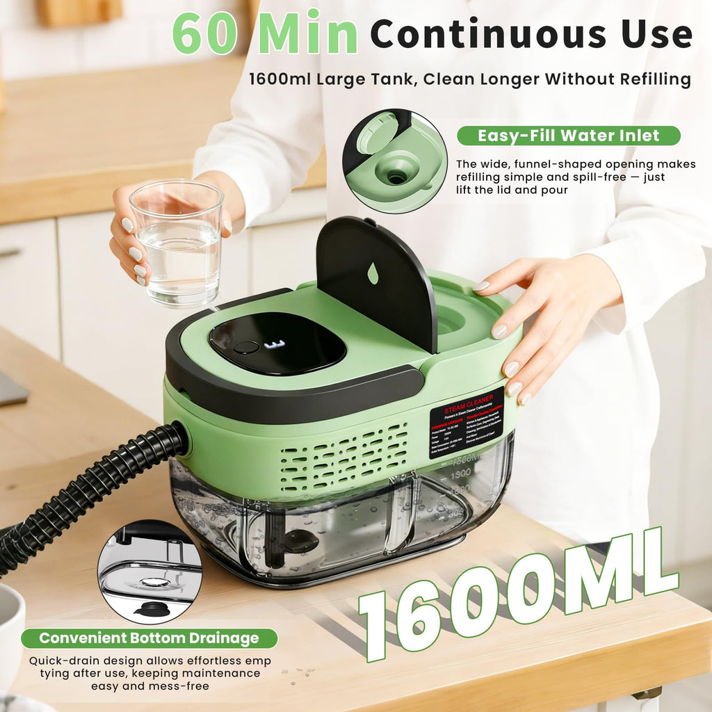 2500W Handheld Steam Cleaner, 3 Steam Levels, 1600Ml Tank X292