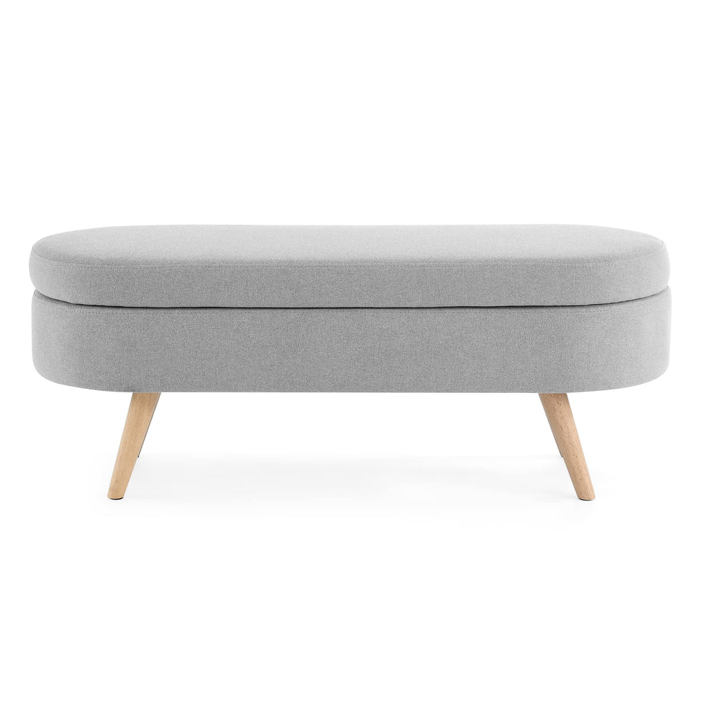 Oval Storage Bench with Rubber Wood Legs D49335