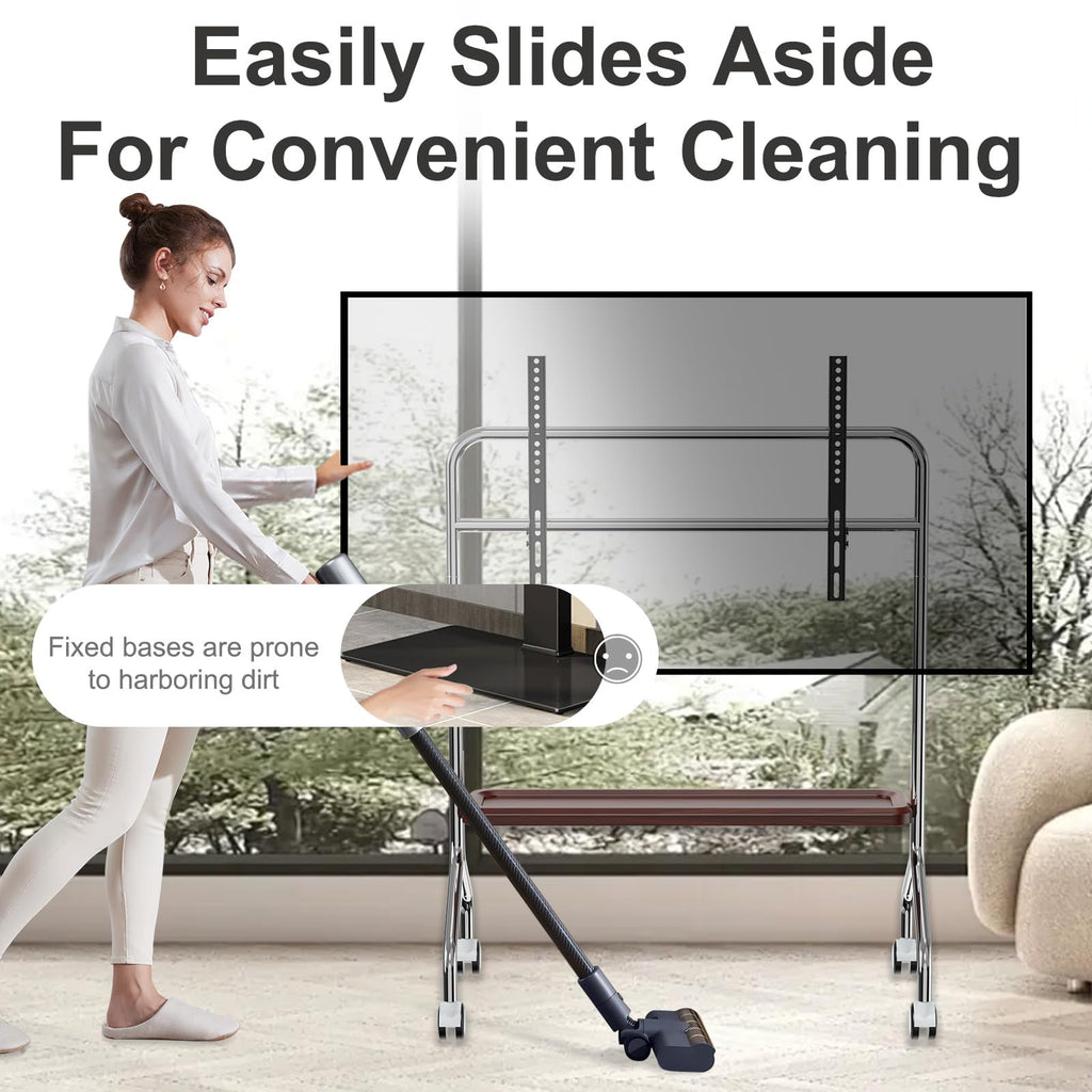 Rolling TV Stand for 32-75" TVs with Shelf M1160