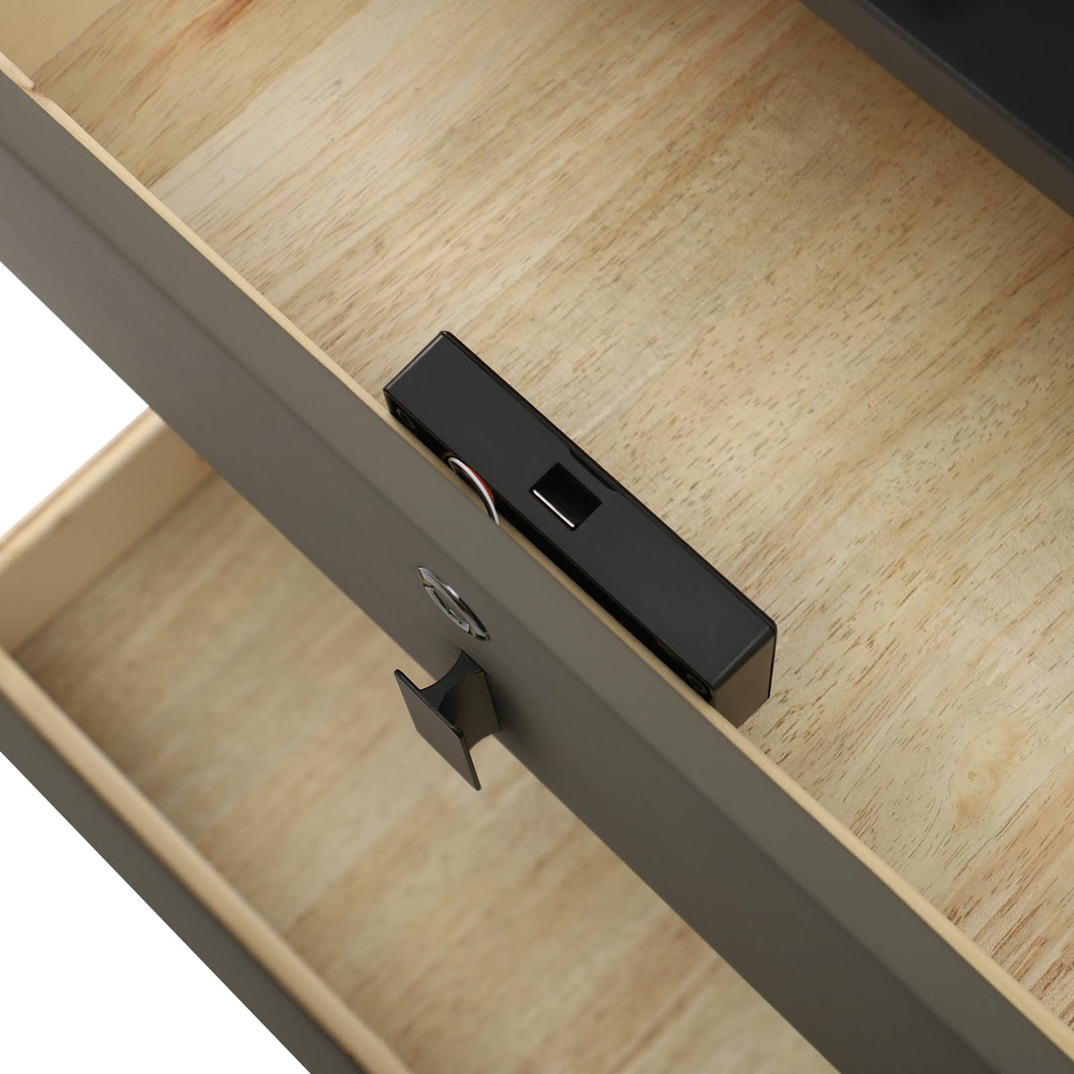 Solid Wood Nightstand with 3 Drawers V350