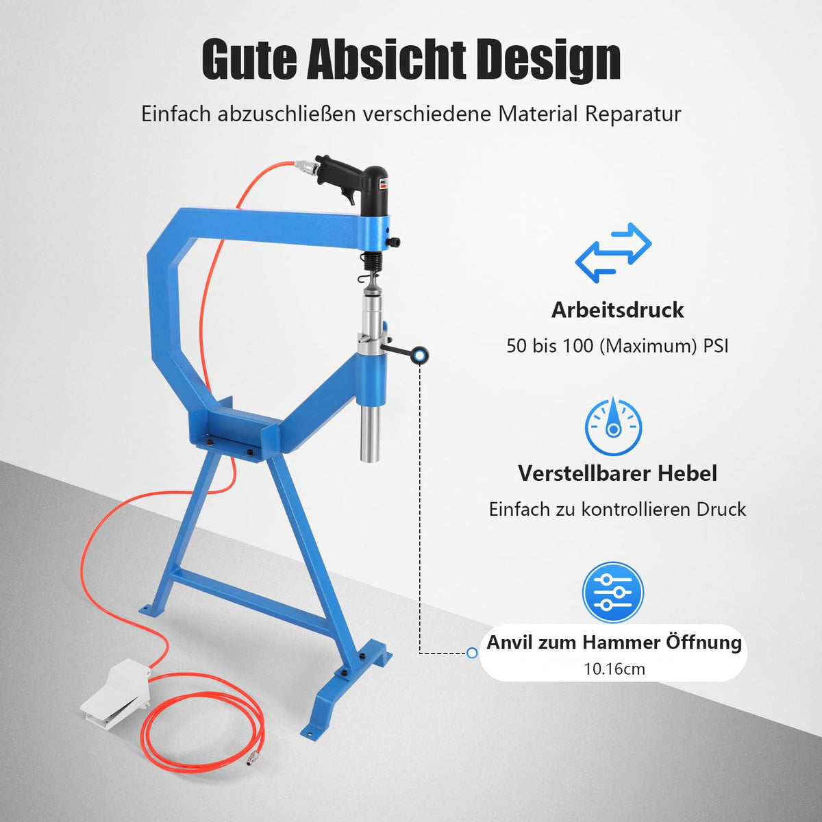 Pneumatic Planishing Hammer with Anvil Dies V287