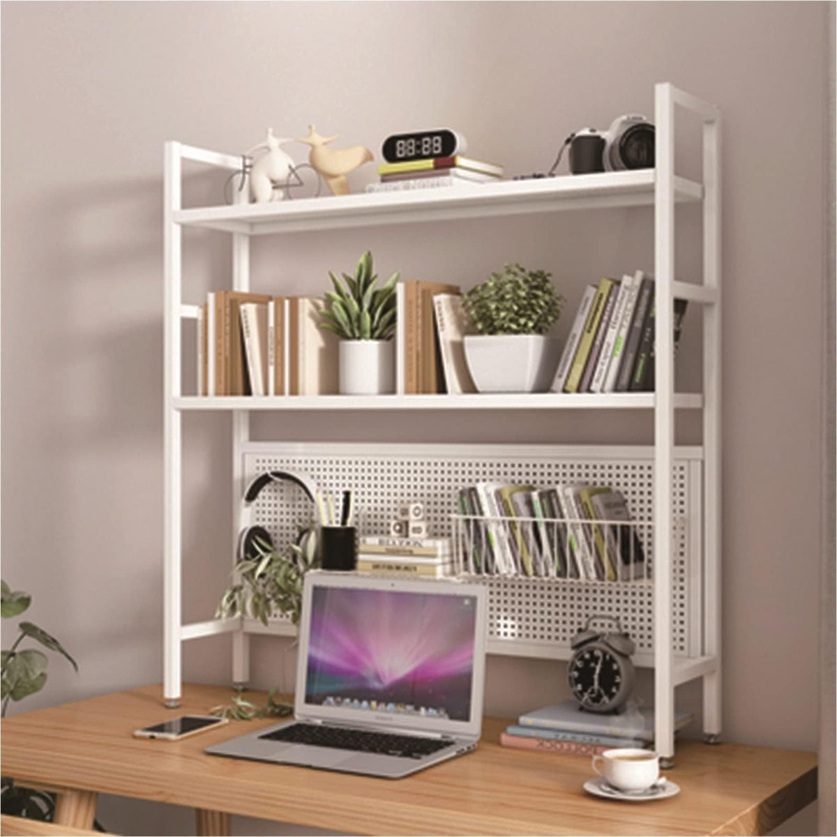 White Metal Desktop Bookshelf A6217